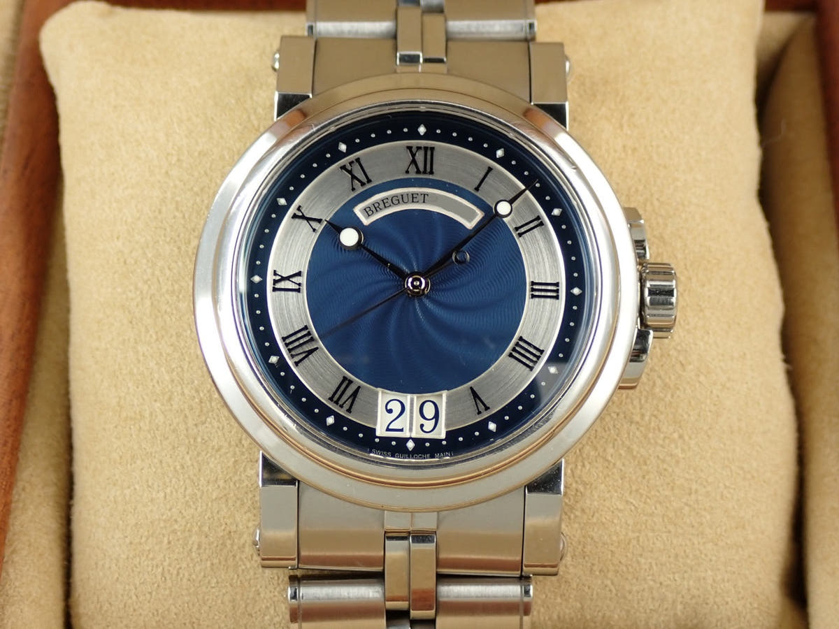 ブレゲ マリーンII ラージデイト Ref.5817ST/Y2/SV0 ブルー文字盤 中古 8L45AR5R