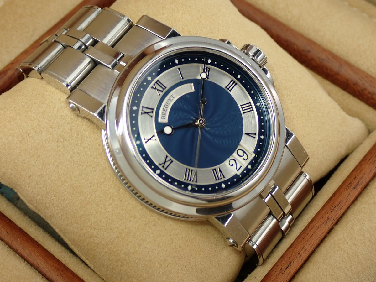 ブレゲ マリーンII ラージデイト Ref.5817ST/Y2/SV0 ブルー文字盤 中古 8L45AR5R