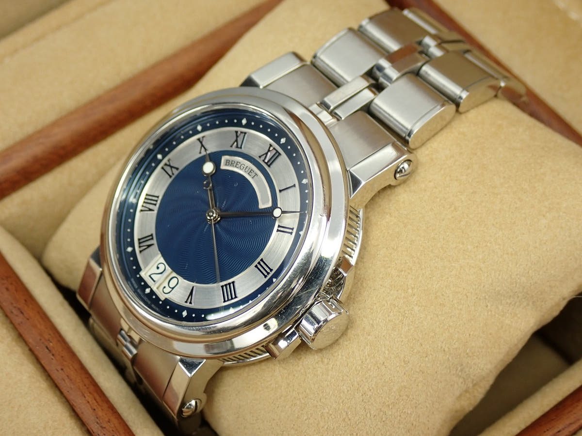ブレゲ マリーンII ラージデイト Ref.5817ST/Y2/SV0 ブルー文字盤 中古 8L45AR5R