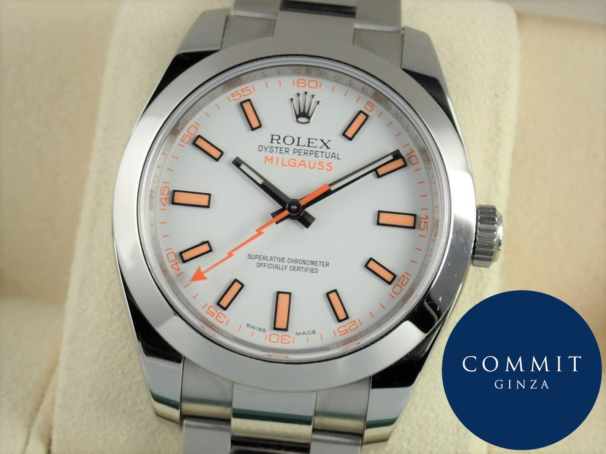 ロレックス ミルガウス Ref.116400 ホワイト文字盤 中古 milgauss-17