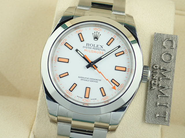ロレックス ミルガウス Ref.116400 ホワイト文字盤 未使用 milgauss-11