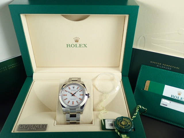 ロレックス ミルガウス Ref.116400 ホワイト文字盤 未使用 milgauss-11