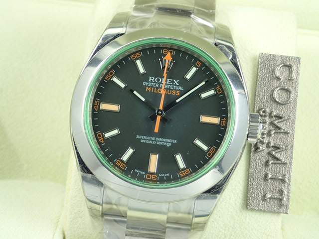 ロレックス ミルガウス グリーンガラス SS Ref.116400GV Serial.V（2008年頃）