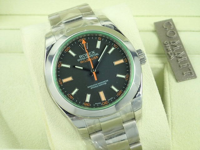 ロレックス ミルガウス グリーンガラス SS Ref.116400GV Serial.V（2008年頃）