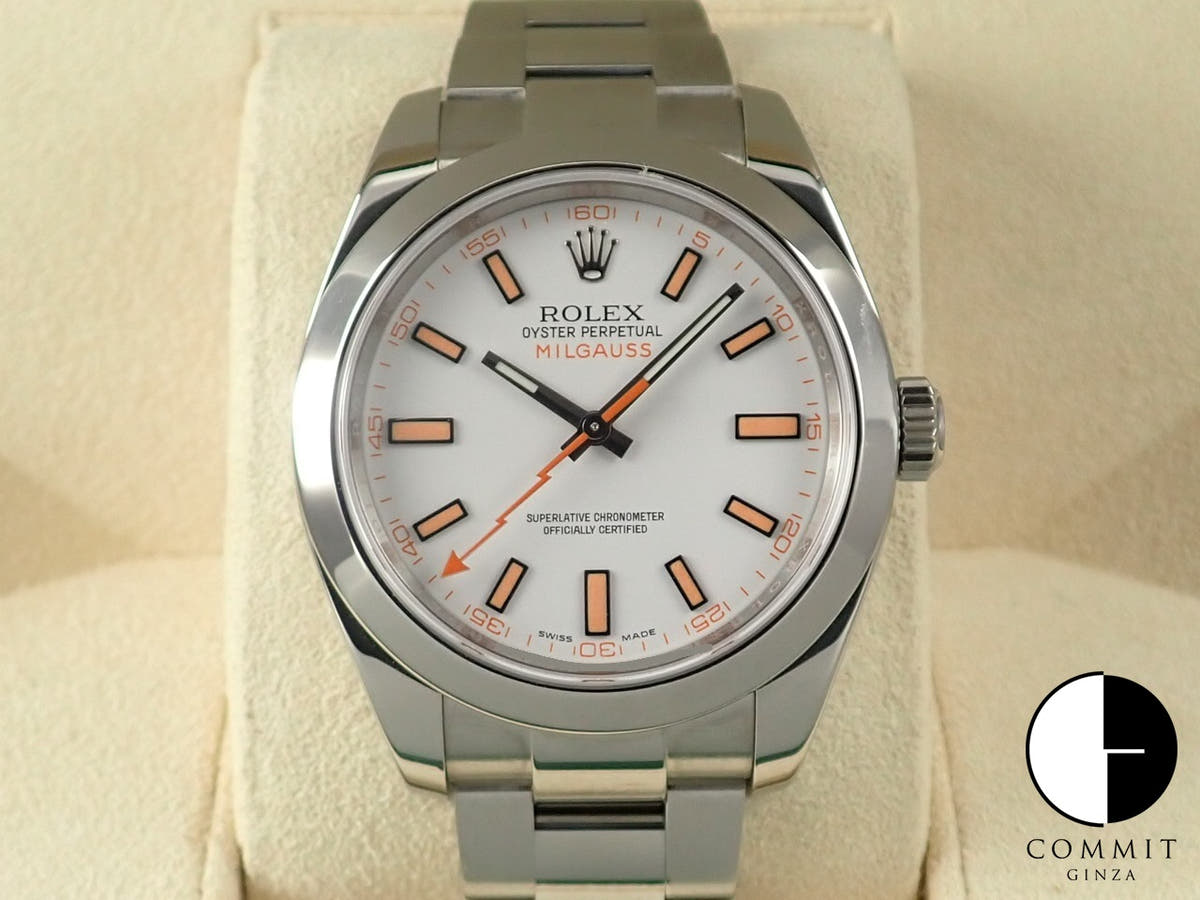 ロレックス ミルガウス Ref.116400 ホワイト文字盤 中古 1ZT1UCYW