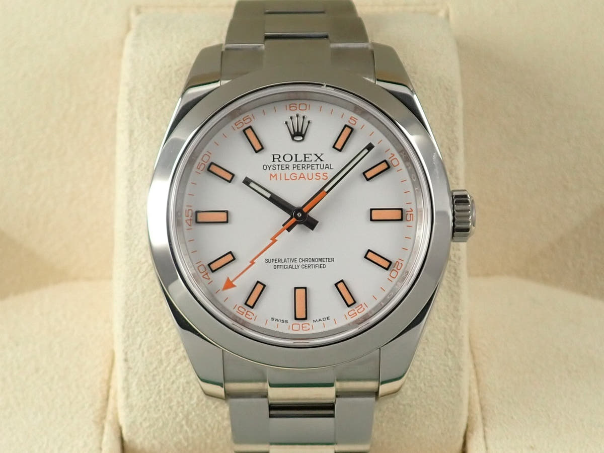 ロレックス ミルガウス Ref.116400 ホワイト文字盤 中古 1ZT1UCYW