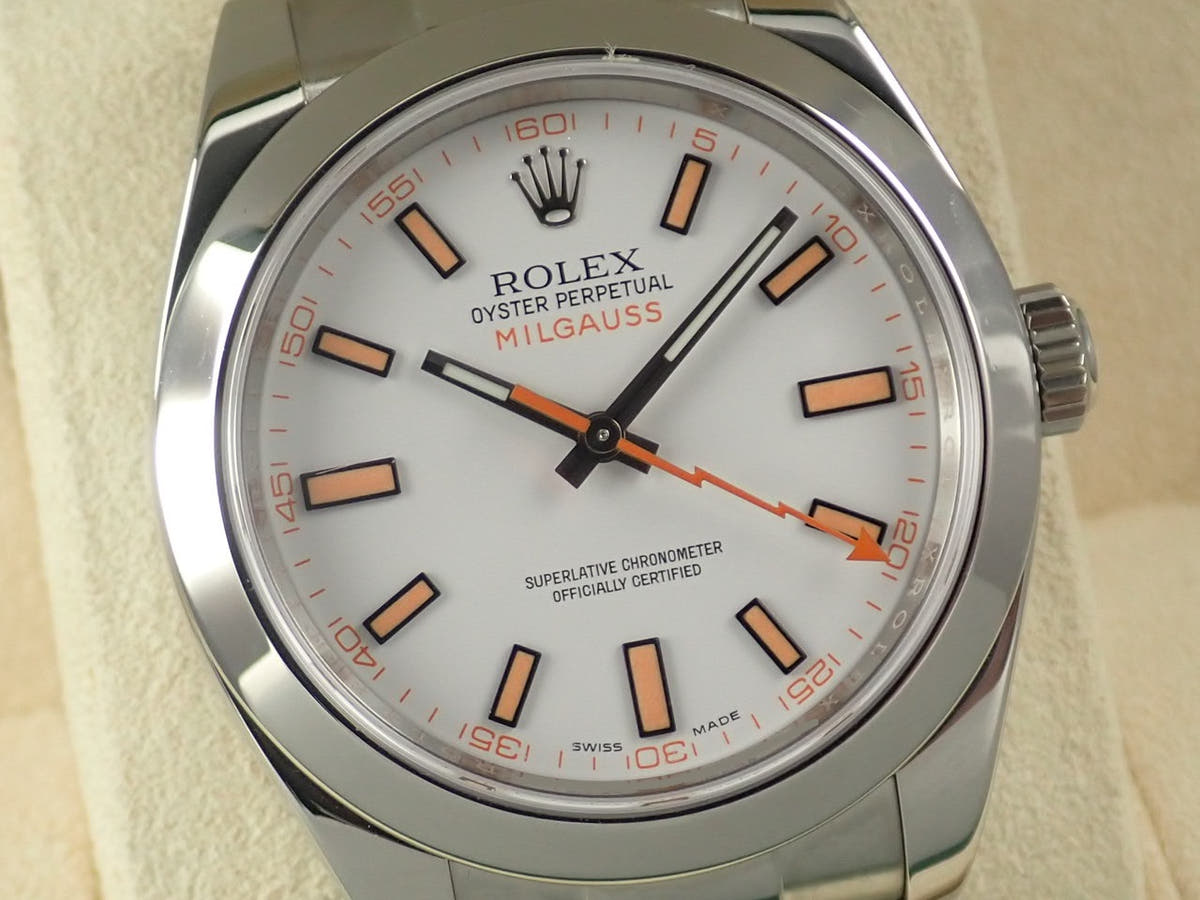 ロレックス ミルガウス Ref.116400 ホワイト文字盤 中古 1ZT1UCYW