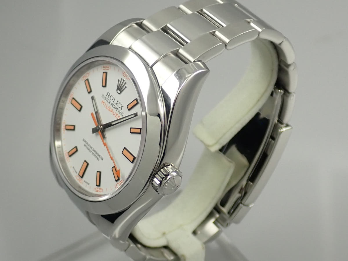 ロレックス ミルガウス Ref.116400 ホワイト文字盤 美品 2PCVR878