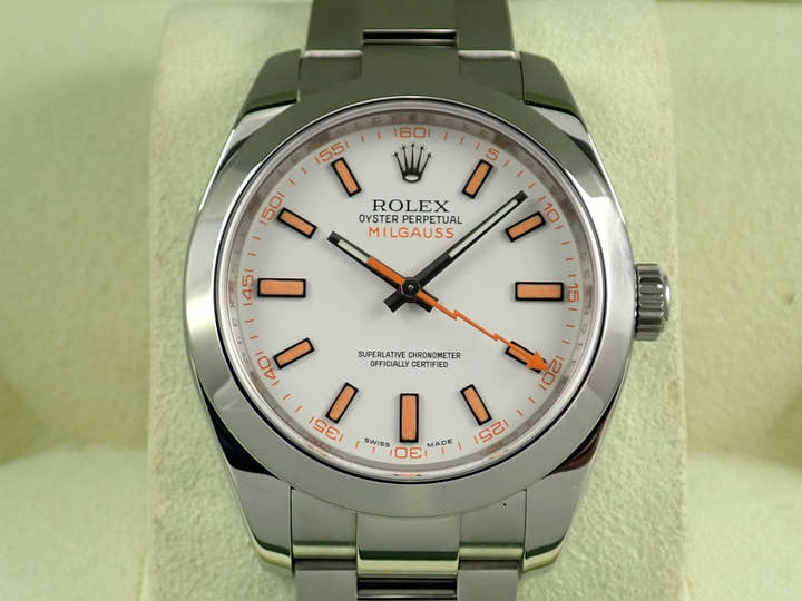 ロレックス ミルガウス Ref.116400 ステンレススチール ホワイト文字盤