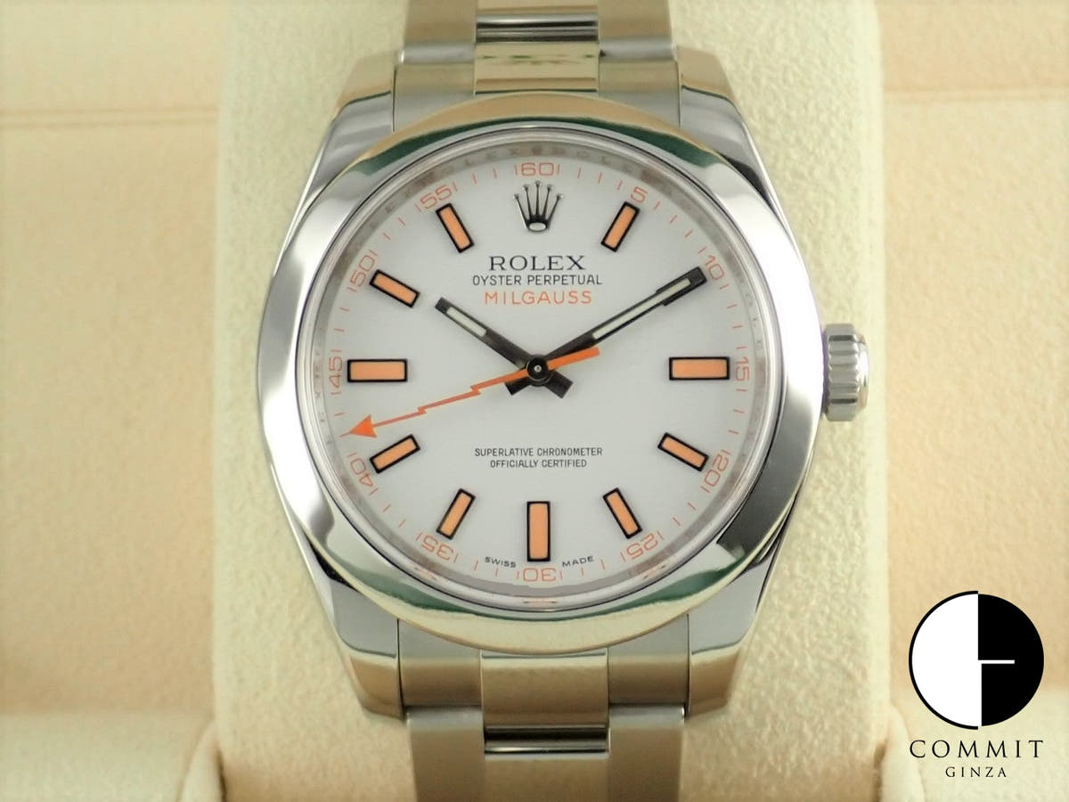 ロレックス ミルガウス Ref.116400 ステンレススチール ホワイト文字盤