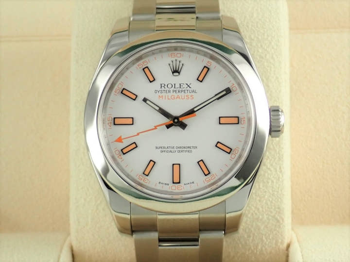 ロレックス ミルガウス Ref.116400 ステンレススチール ホワイト文字盤
