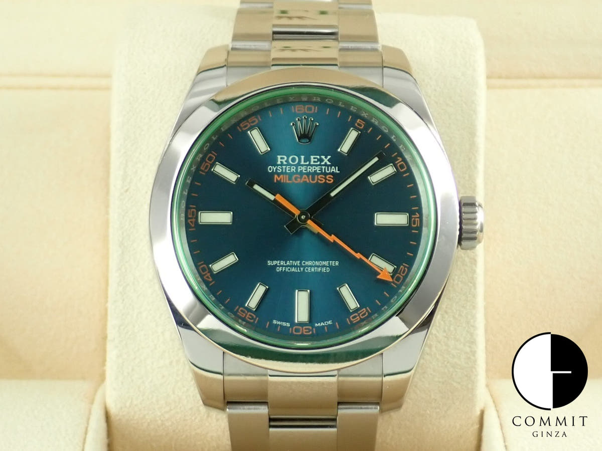 ロレックス ミルガウス Ref.116400GV ステンレススチール Zブルー文字盤