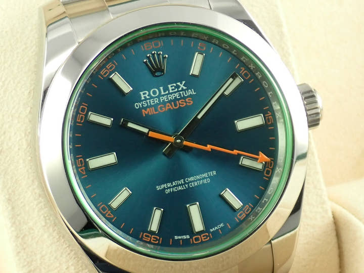 ロレックス ミルガウス Ref.116400GV ステンレススチール Zブルー文字盤
