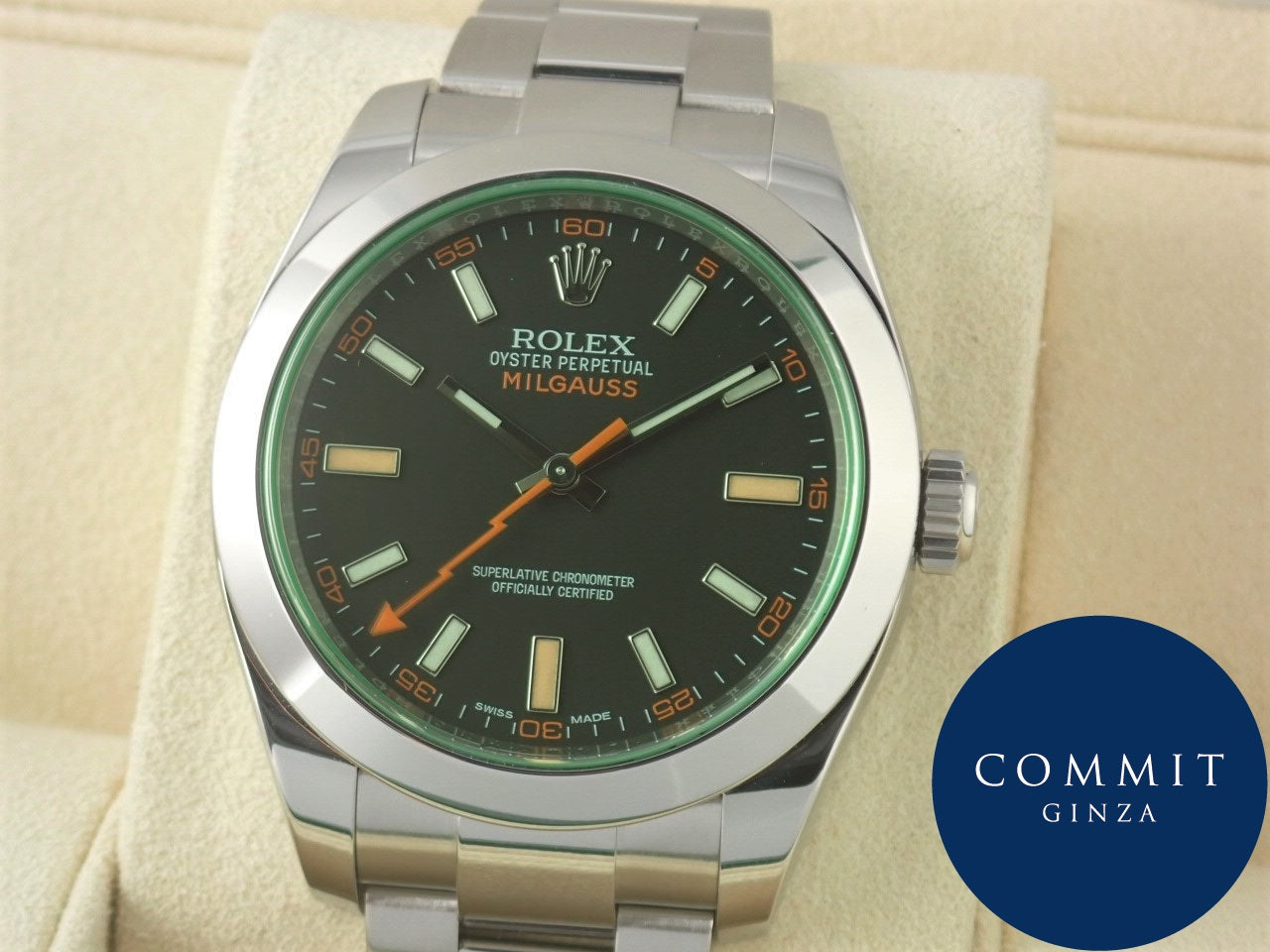 rolex milgauss green glass