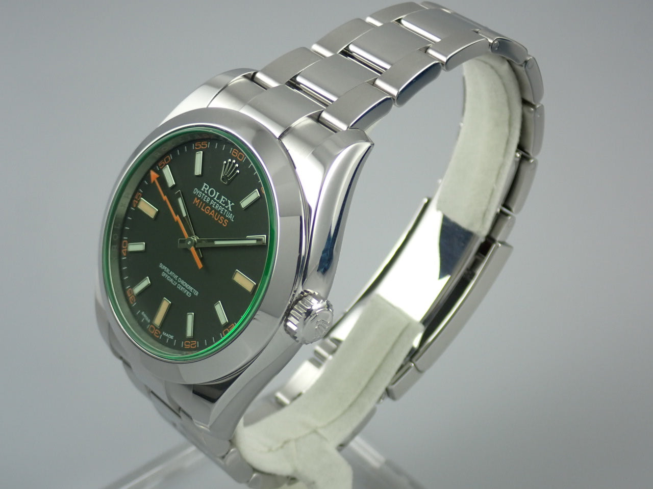 rolex milgauss green glass