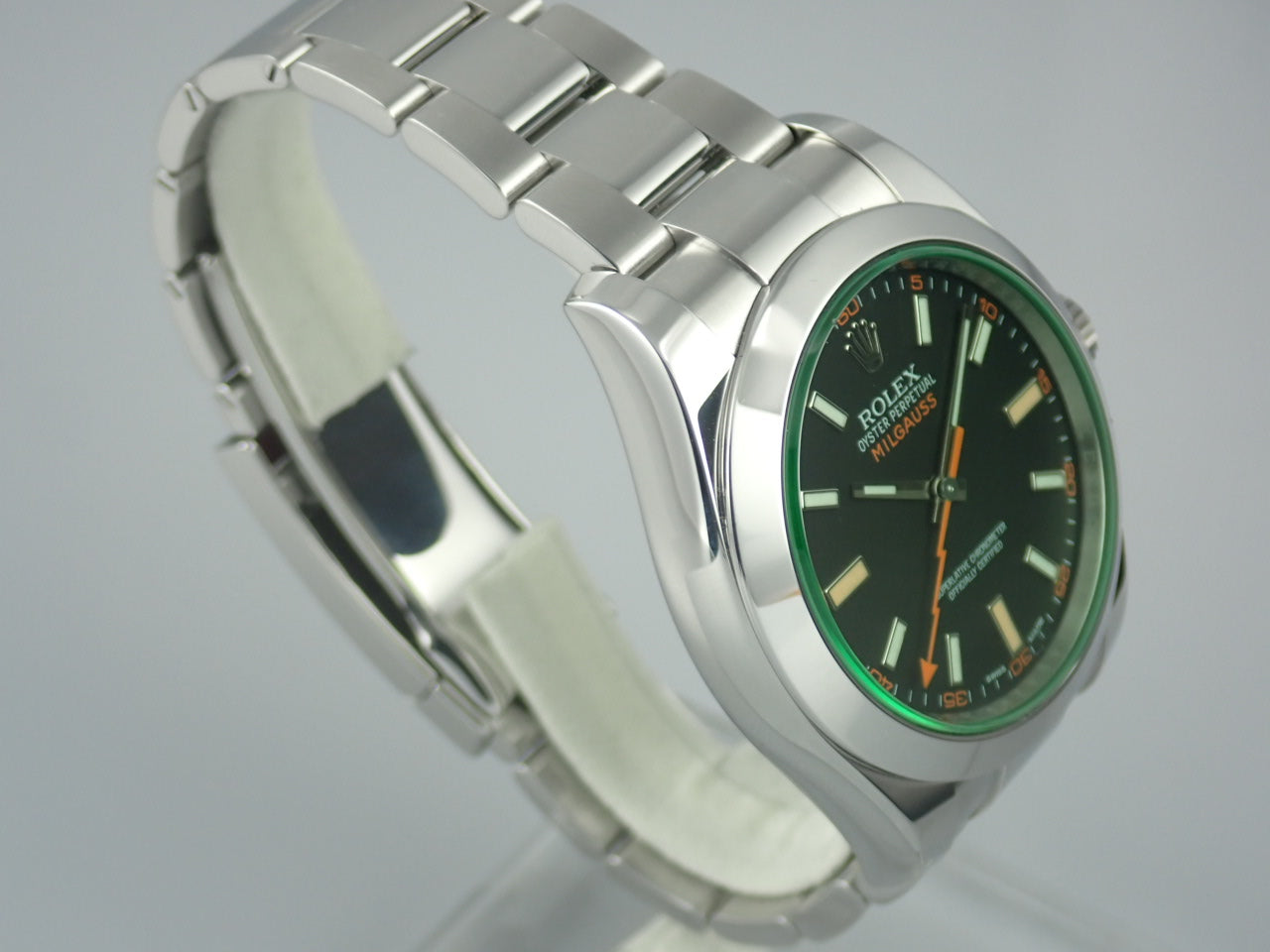 rolex milgauss green glass