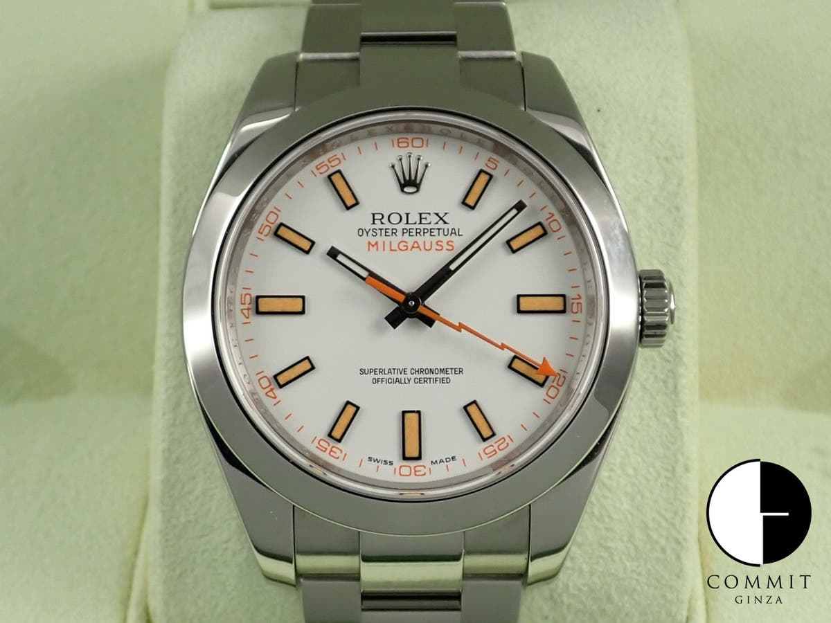 ロレックス ミルガウス Ref.116400 ステンレススチール ホワイト文字盤