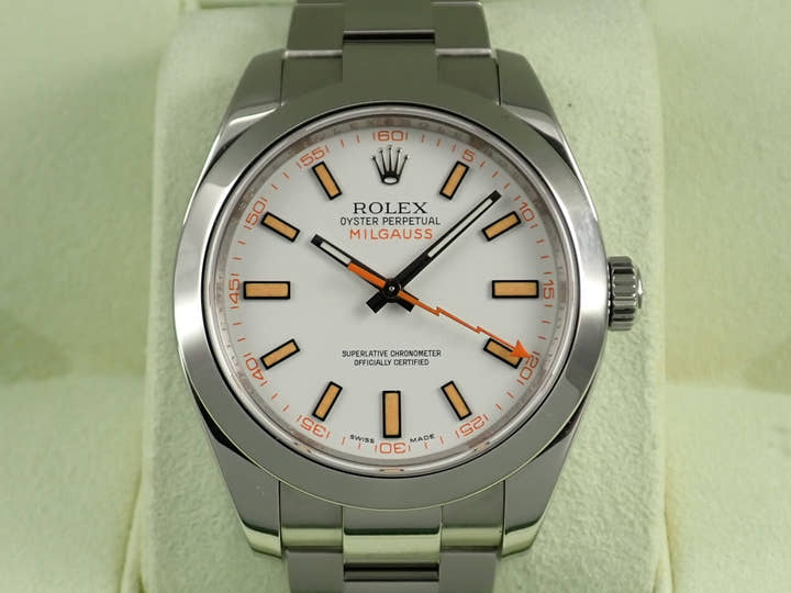 ロレックス ミルガウス Ref.116400 ステンレススチール ホワイト文字盤