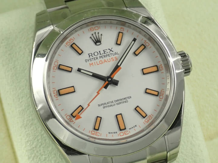 ロレックス ミルガウス Ref.116400 ステンレススチール ホワイト文字盤