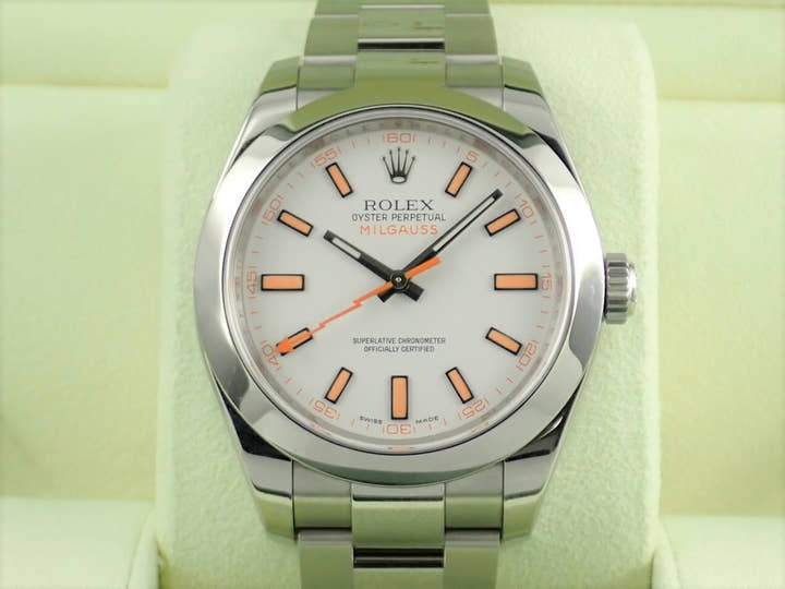 ロレックス ミルガウス Ref.116400 ステンレススチール ホワイト文字盤
