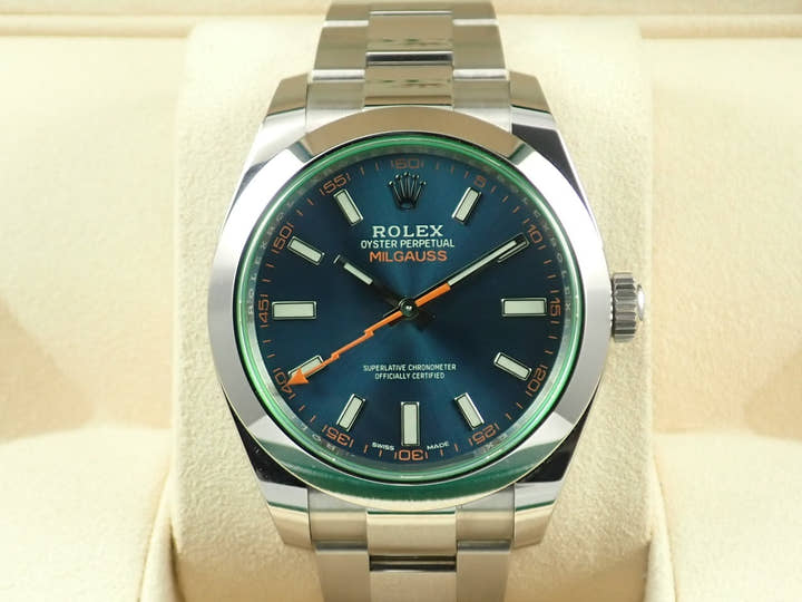ロレックス ミルガウス Ref.116400GV ステンレススチール Zブルー文字盤