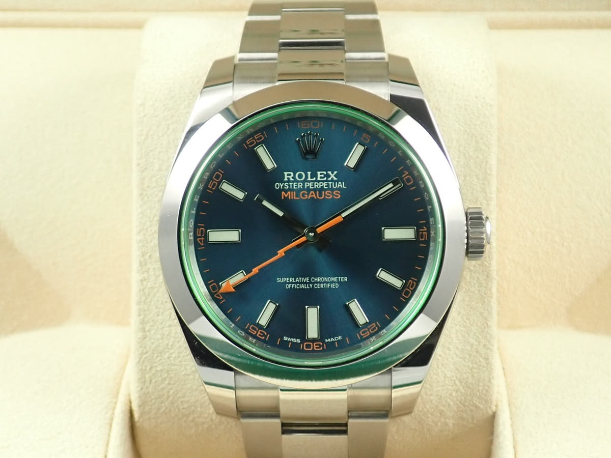 ロレックス ミルガウス Ref.116400GV Zブルー文字盤 極美品 TAS43AFU