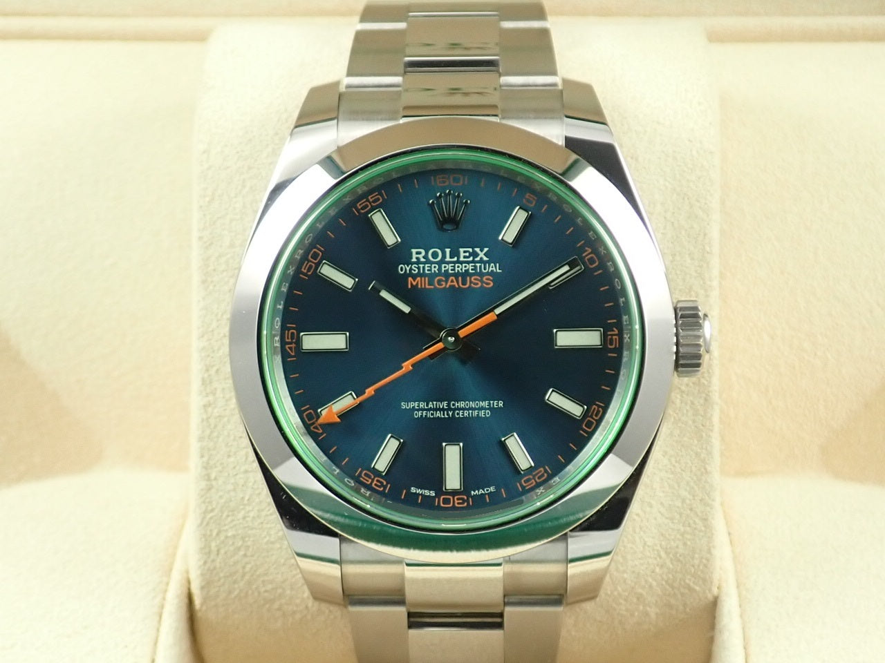 Rolex Milgauss Z-BLUE Green Glass &lt;Warranty, Box, etc.&gt;