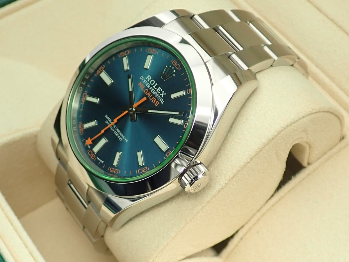 ロレックス ミルガウス Ref.116400GV Zブルー文字盤 極美品 TAS43AFU