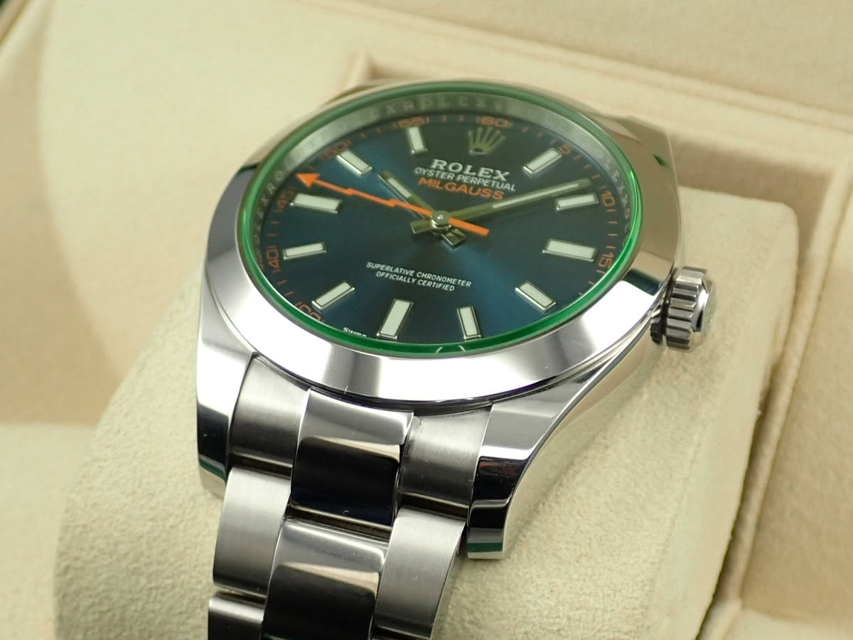 ロレックス ミルガウス Ref.116400GV Zブルー文字盤 極美品 TAS43AFU