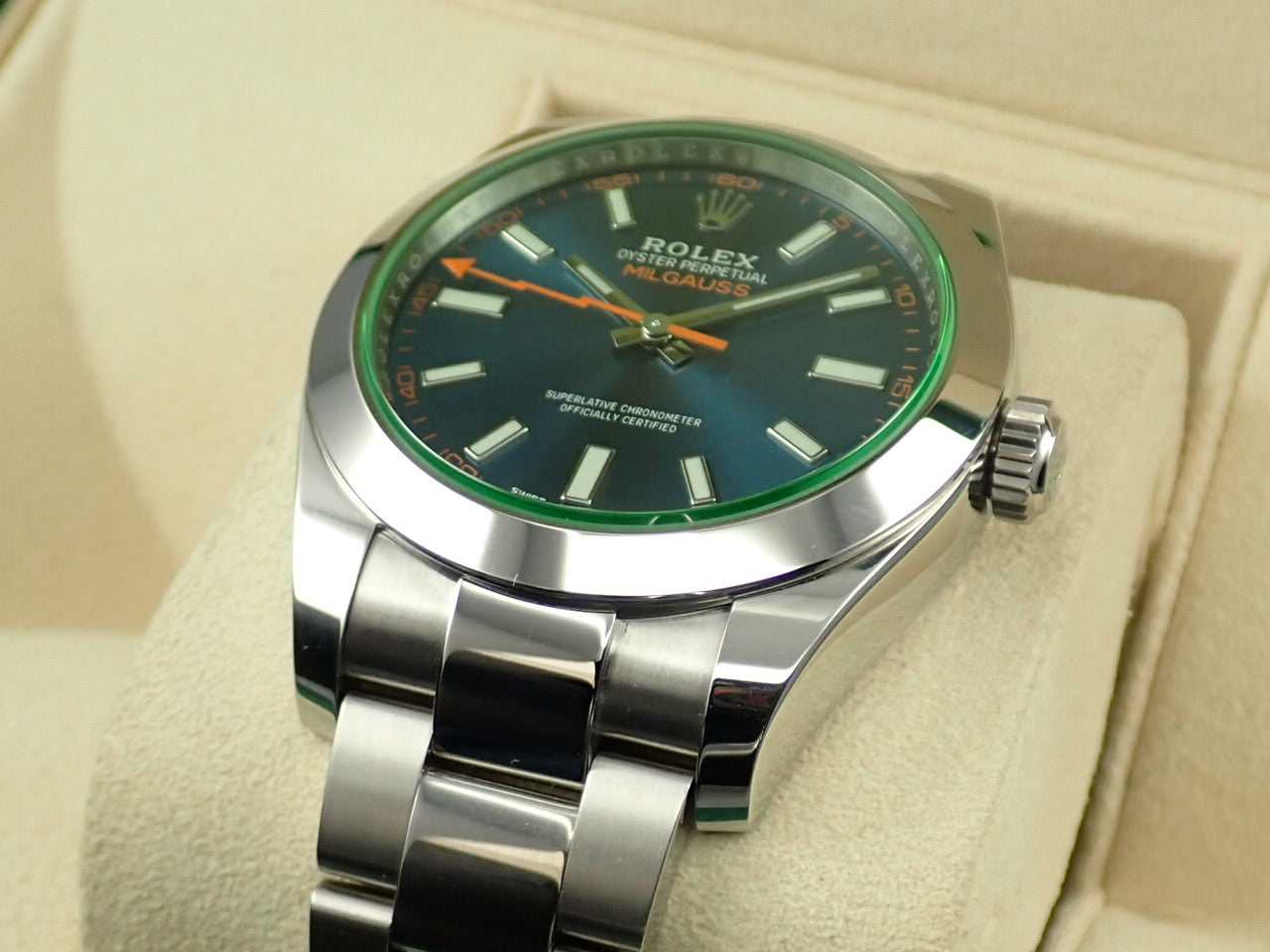 Rolex Milgauss Z-BLUE Green Glass &lt;Warranty, Box, etc.&gt;