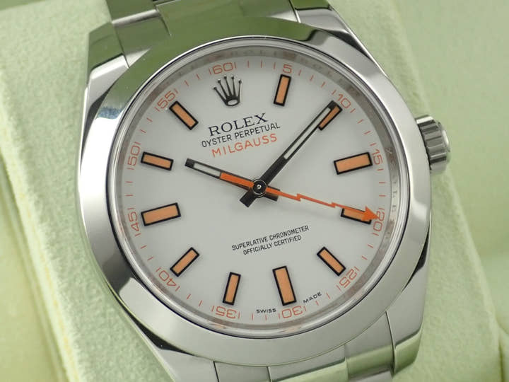 ロレックス ミルガウス Ref.116400 ステンレススチール ホワイト文字盤