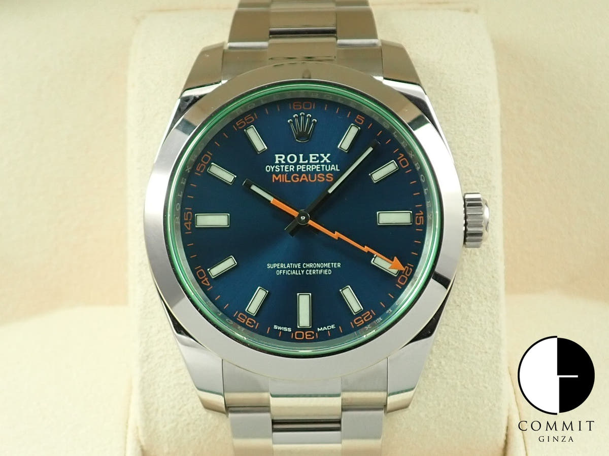 ロレックス ミルガウス Ref.116400GV Zブルー文字盤 美品 WACRLW7W