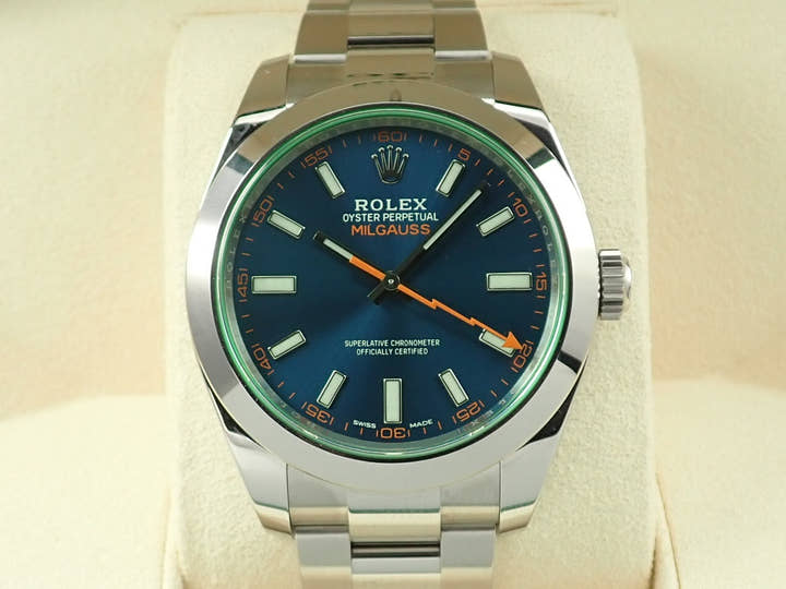 ロレックス ミルガウス Ref.116400GV ステンレススチール Zブルー文字盤