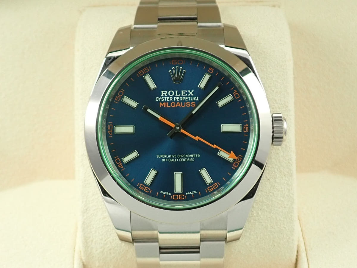 ロレックス ミルガウス Ref.116400GV Zブルー文字盤 美品 WACRLW7W