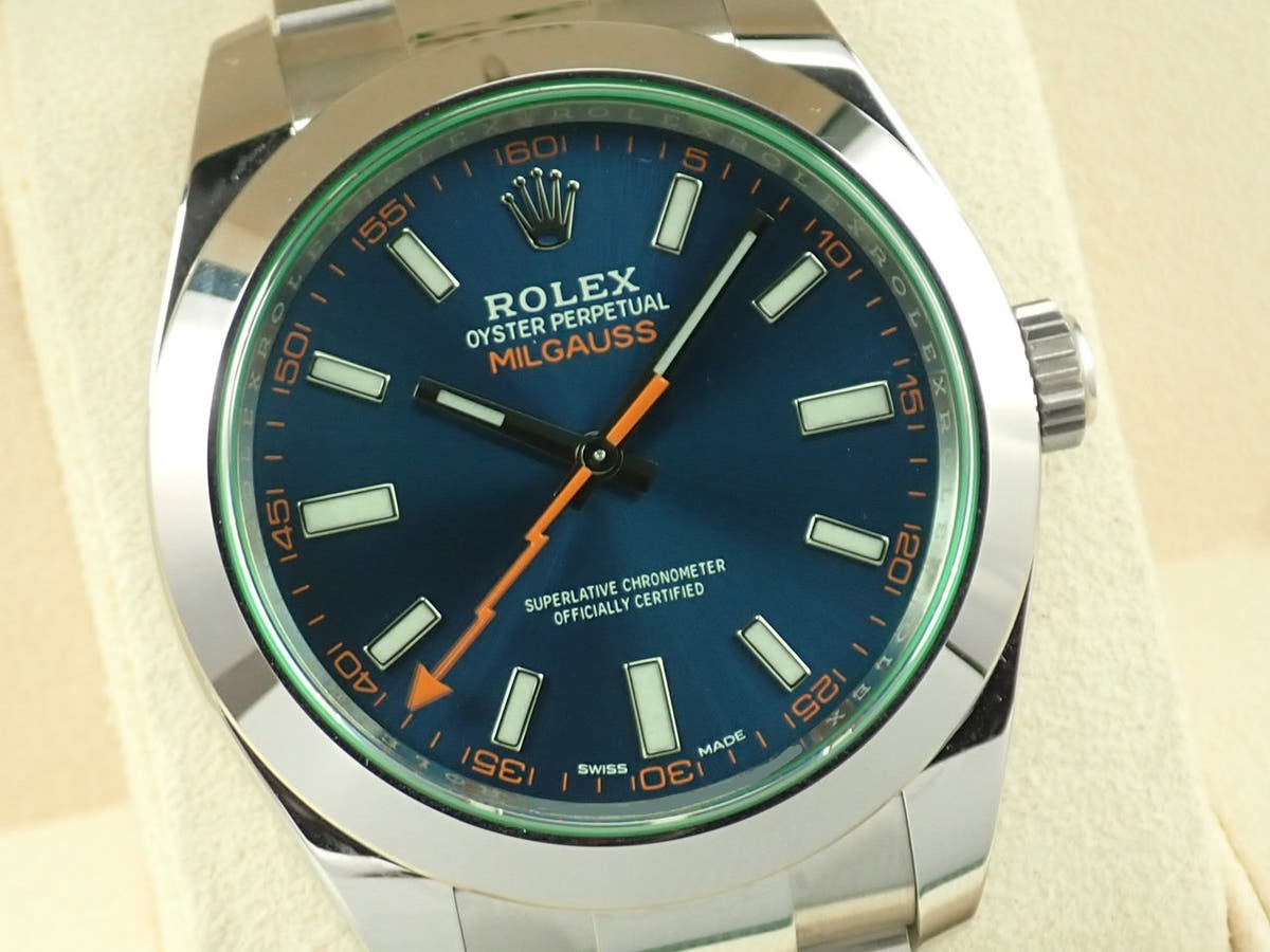 ロレックス ミルガウス Ref.116400GV Zブルー文字盤 美品 WACRLW7W
