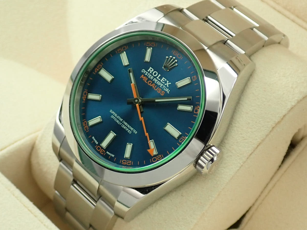 ロレックス ミルガウス Ref.116400GV Zブルー文字盤 美品 WACRLW7W