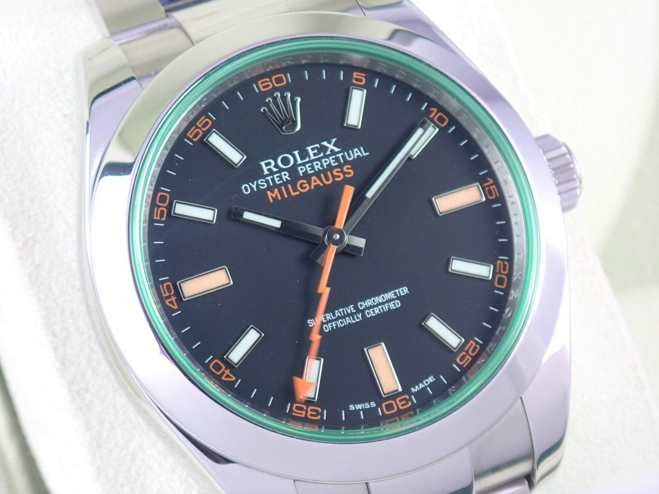 ロレックス ミルガウス グリーンガラス SS Ref.116400GV Serial.G