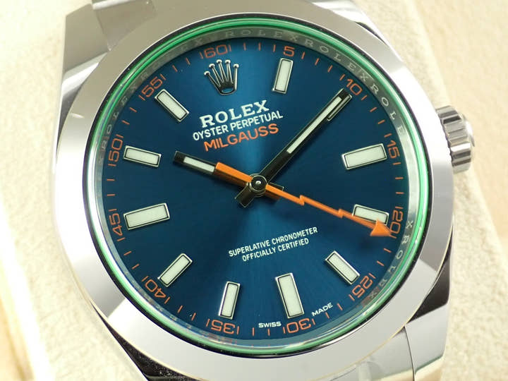 ロレックス ミルガウス Ref.116400GV ステンレススチール Zブルー文字盤