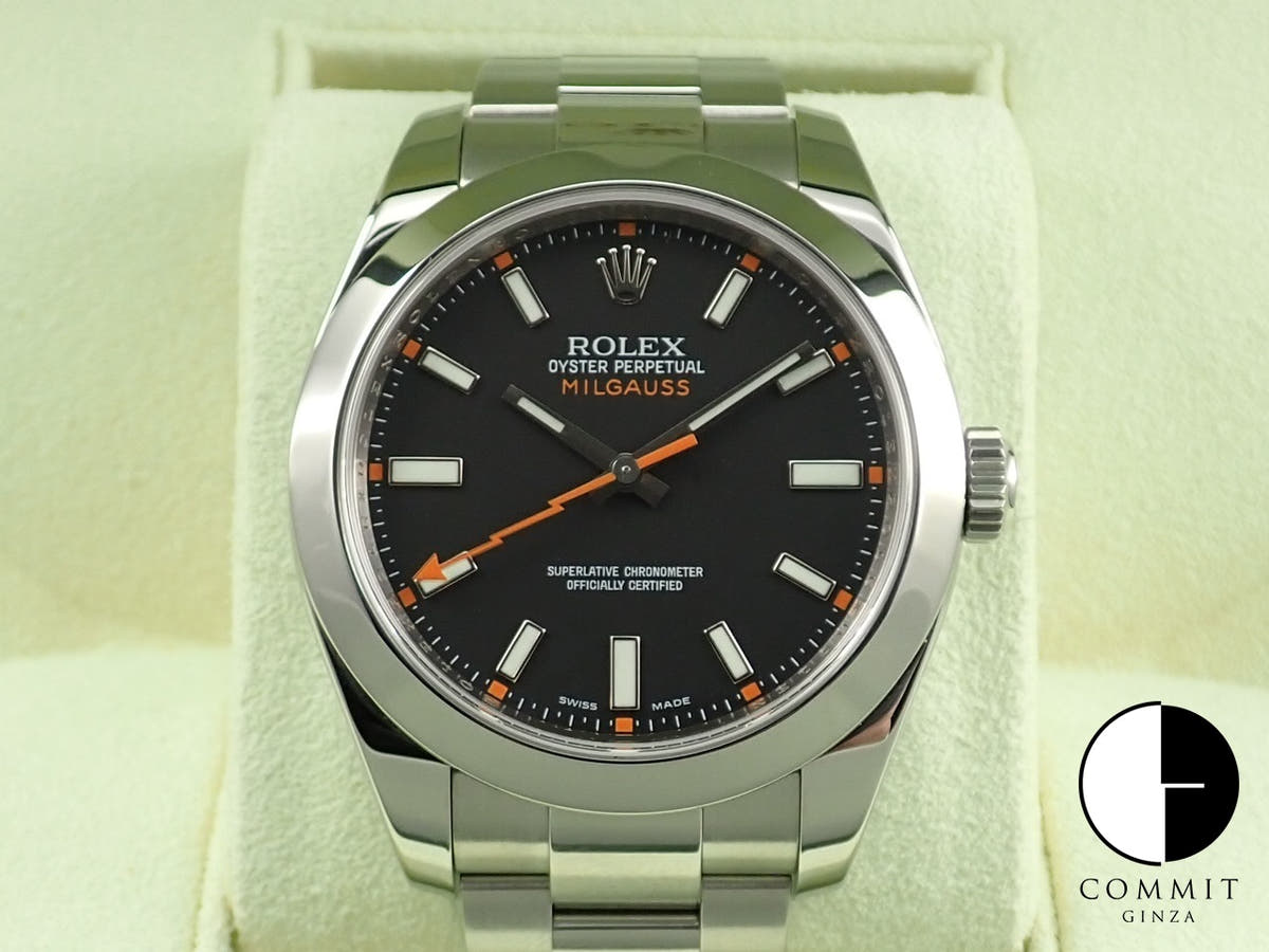ロレックス ミルガウス Ref.116400 ブラック文字盤 美品 T2PR4W87