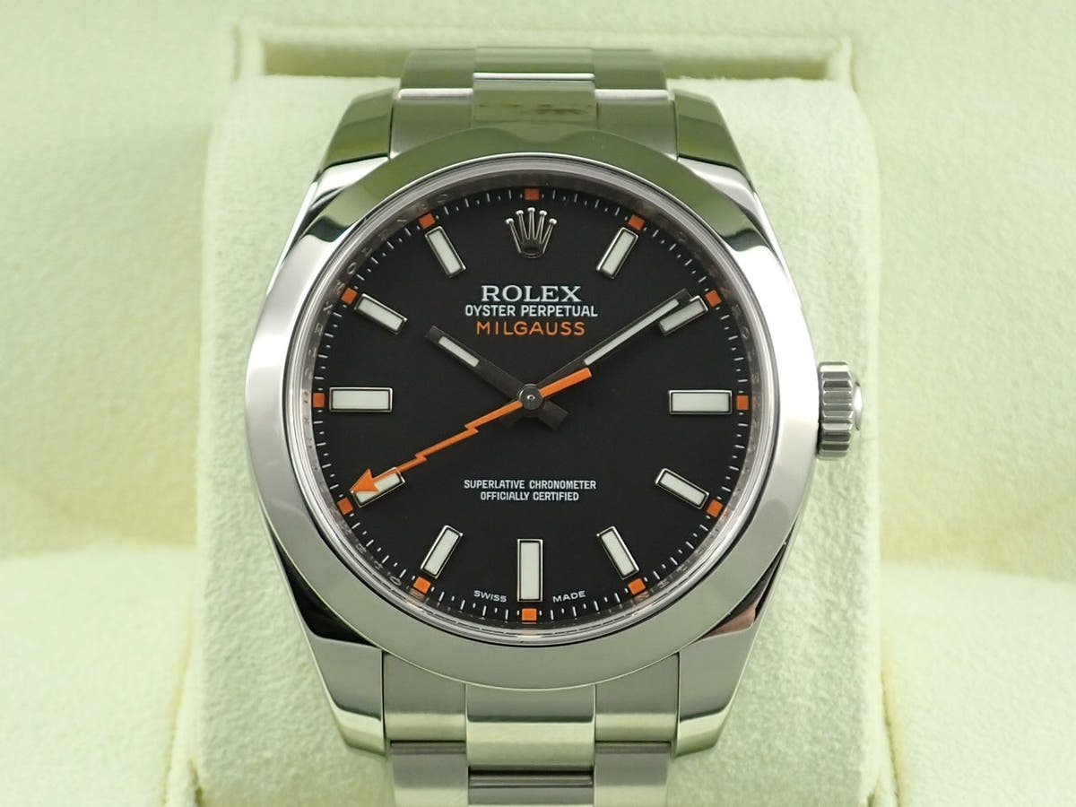 ロレックス ミルガウス Ref.116400 ブラック文字盤 美品 T2PR4W87