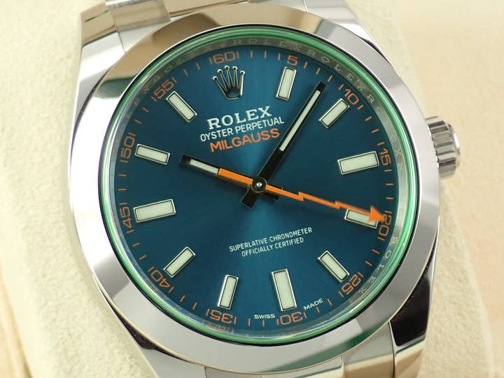 ロレックス ミルガウス Ref.116400GV ステンレススチール Zブルー文字盤