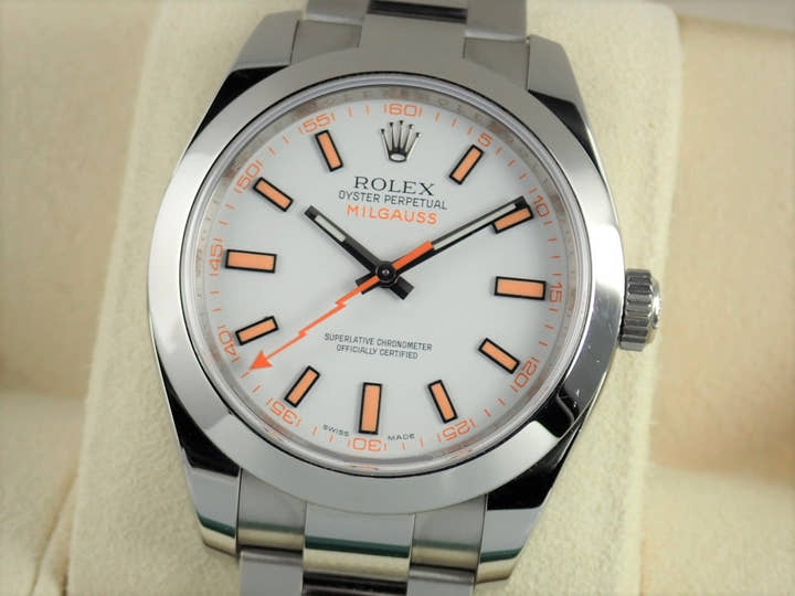ロレックス ミルガウス Ref.116400 ホワイト文字盤 中古 milgauss-17