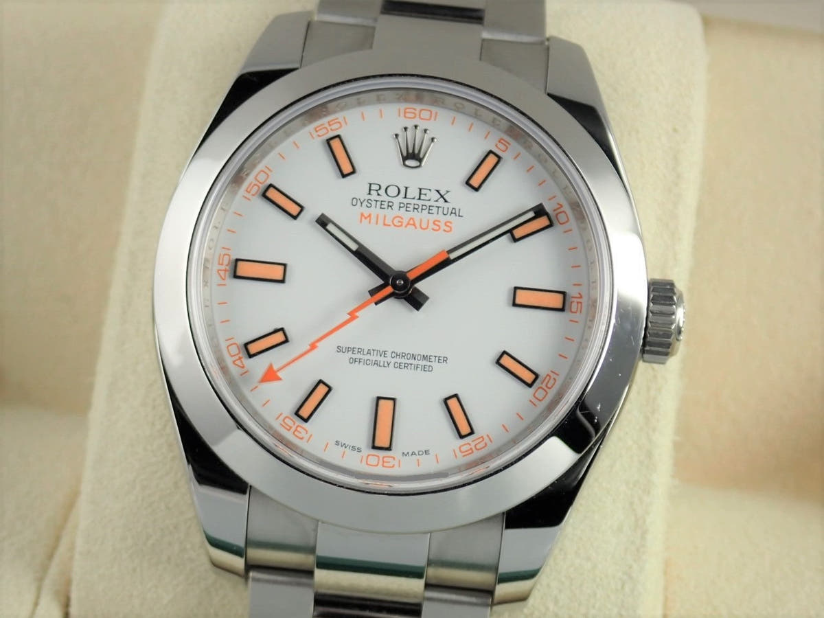 ロレックス ミルガウス Ref.116400 ホワイト文字盤 中古 milgauss-17