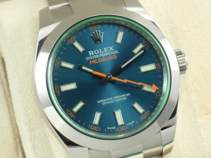 ロレックス ミルガウス Ref.116400GV ステンレススチール Zブルー文字盤
