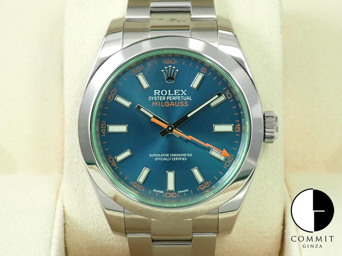 ロレックス ミルガウス Ref.116400GV ステンレススチール Zブルー文字盤