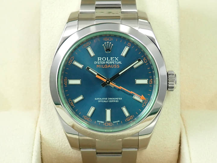 ロレックス ミルガウス Ref.116400GV ステンレススチール Zブルー文字盤