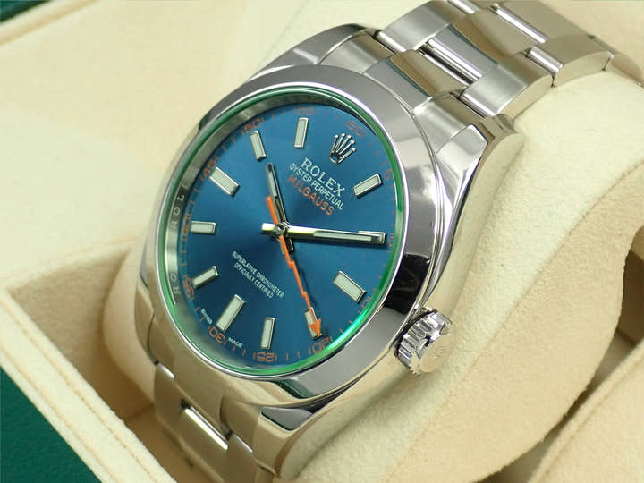 ロレックス ミルガウス Ref.116400GV ステンレススチール Zブルー文字盤