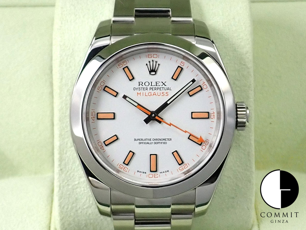 ロレックス ミルガウス Ref.116400 ステンレススチール ホワイト文字盤