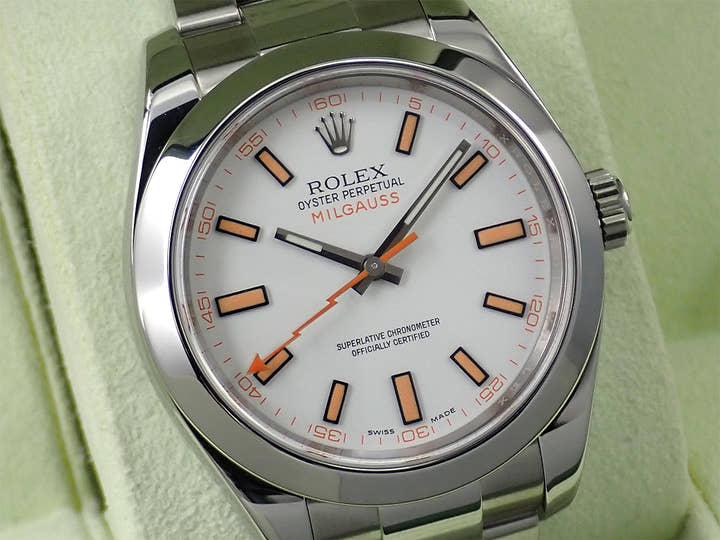 ロレックス ミルガウス Ref.116400 ステンレススチール ホワイト文字盤