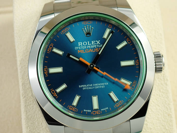 ロレックス ミルガウス Ref.116400GV ステンレススチール Zブルー文字盤
